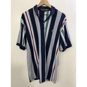 Vtg 90s Preppy Old Money Rugby Equestrian Striped Polo XL Y2K Classic Hip Hop